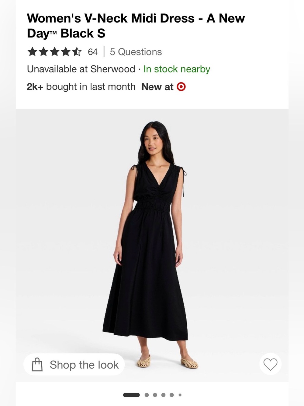 Women's V-Neck Midi Dress - A New
Day™ Black S